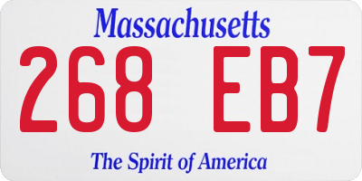 MA license plate 268EB7