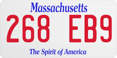 MA license plate 268EB9