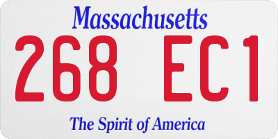 MA license plate 268EC1