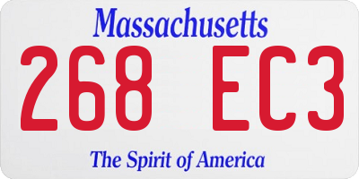 MA license plate 268EC3