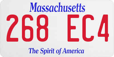 MA license plate 268EC4