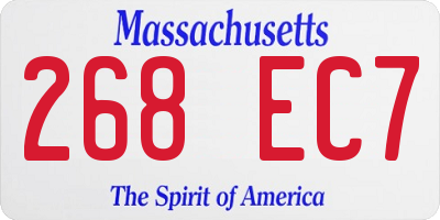 MA license plate 268EC7