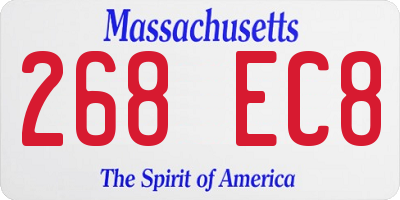 MA license plate 268EC8