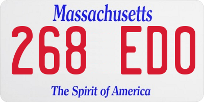MA license plate 268ED0