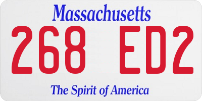 MA license plate 268ED2