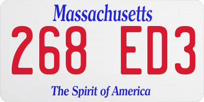 MA license plate 268ED3