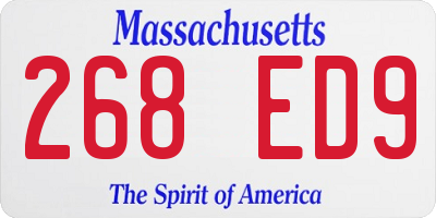 MA license plate 268ED9