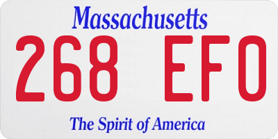 MA license plate 268EF0