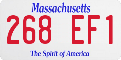 MA license plate 268EF1