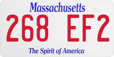 MA license plate 268EF2