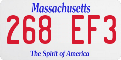 MA license plate 268EF3