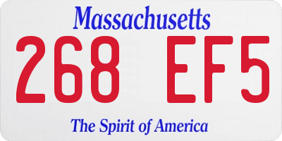 MA license plate 268EF5