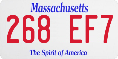 MA license plate 268EF7