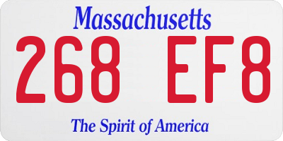 MA license plate 268EF8