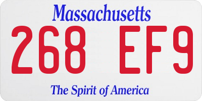 MA license plate 268EF9