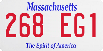 MA license plate 268EG1