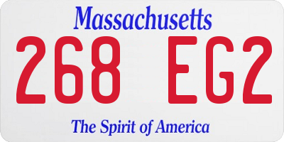 MA license plate 268EG2