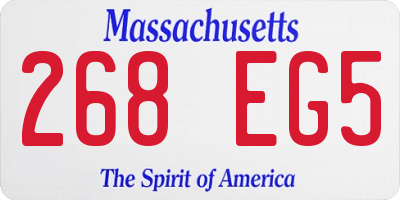 MA license plate 268EG5