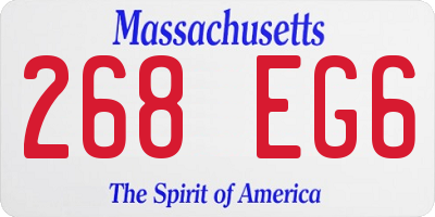 MA license plate 268EG6