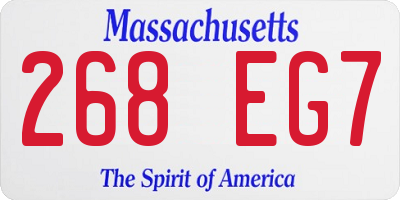 MA license plate 268EG7
