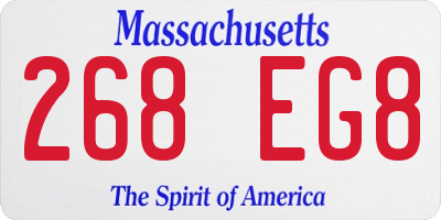 MA license plate 268EG8