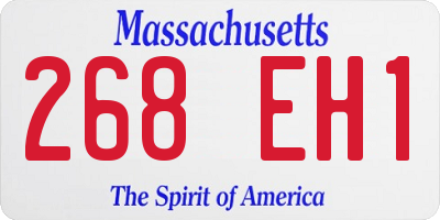 MA license plate 268EH1