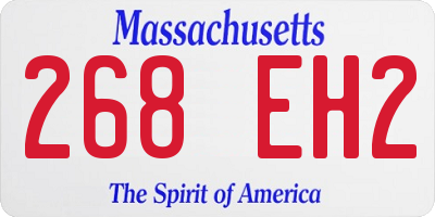 MA license plate 268EH2