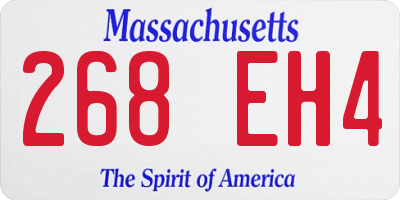 MA license plate 268EH4