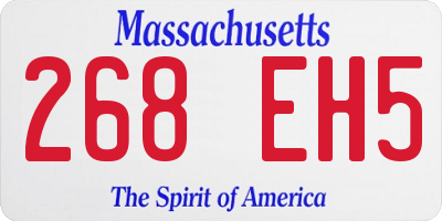 MA license plate 268EH5