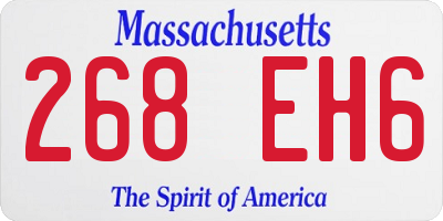 MA license plate 268EH6
