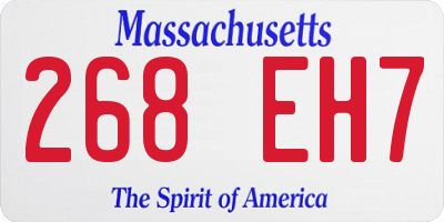 MA license plate 268EH7