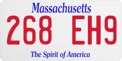 MA license plate 268EH9