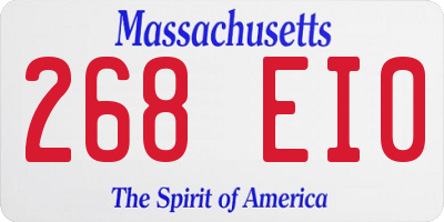 MA license plate 268EI0