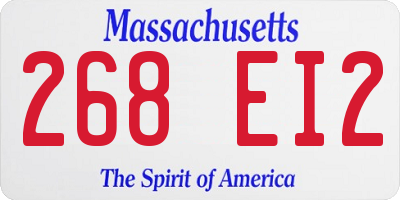 MA license plate 268EI2