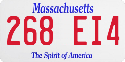 MA license plate 268EI4