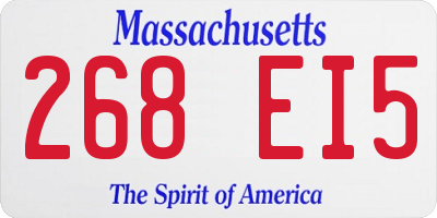 MA license plate 268EI5