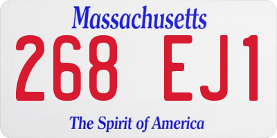 MA license plate 268EJ1