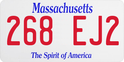 MA license plate 268EJ2