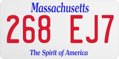 MA license plate 268EJ7