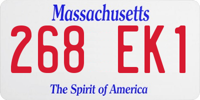MA license plate 268EK1