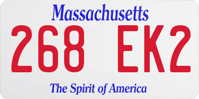 MA license plate 268EK2