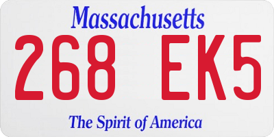MA license plate 268EK5
