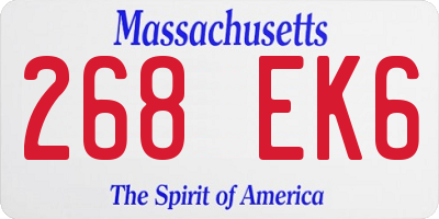 MA license plate 268EK6