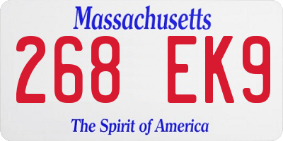 MA license plate 268EK9