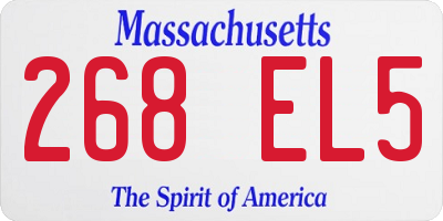 MA license plate 268EL5