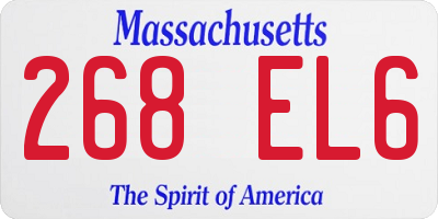 MA license plate 268EL6
