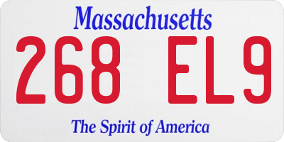 MA license plate 268EL9