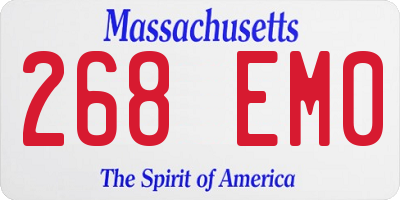 MA license plate 268EM0