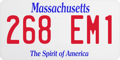 MA license plate 268EM1