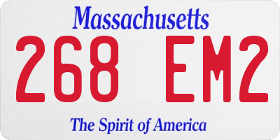 MA license plate 268EM2